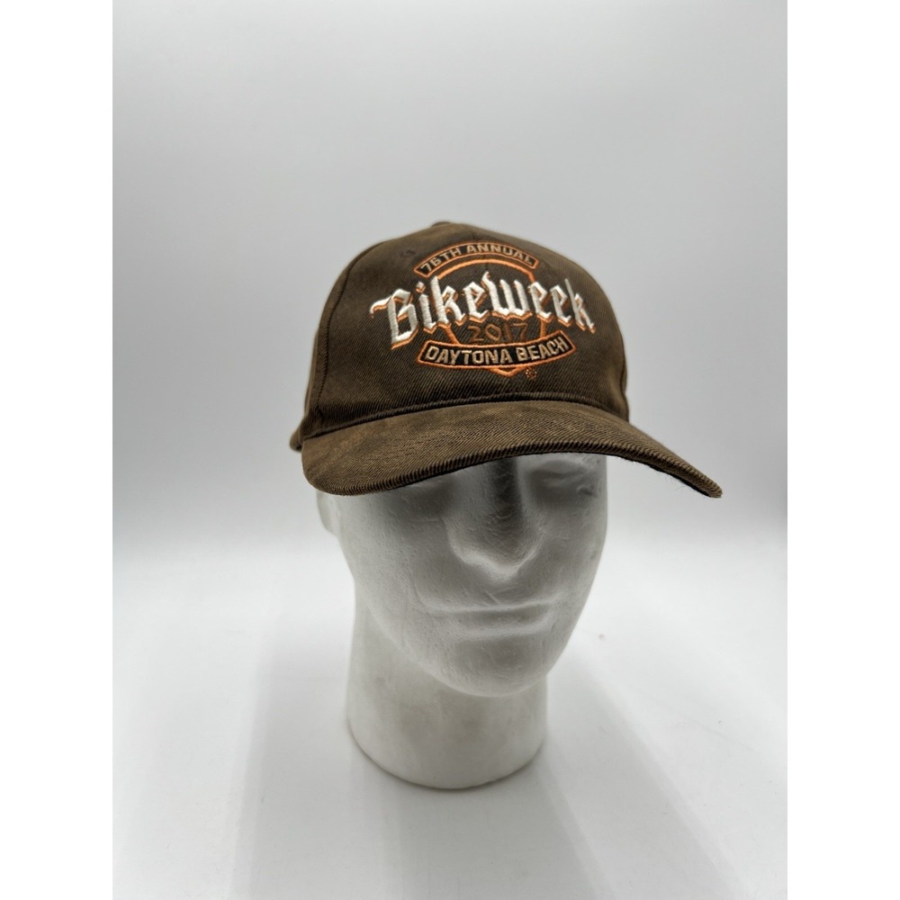 NWT 76th Annual Bike Week 2017 Daytona Beach Mens BROWN Hat Cap BEACH CLUB